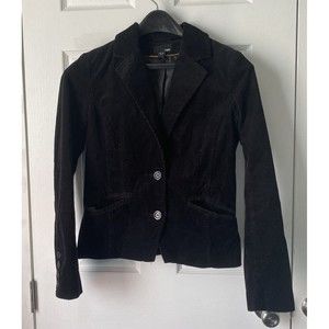 H&M Label Corduroy Jacket Black Size 8 Academia Fall Winter Blazer